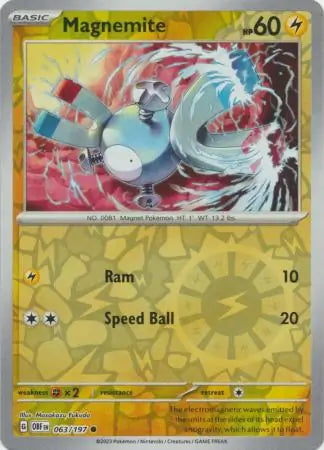 Obsidian Flames Magnemite #63/197 reverse holo